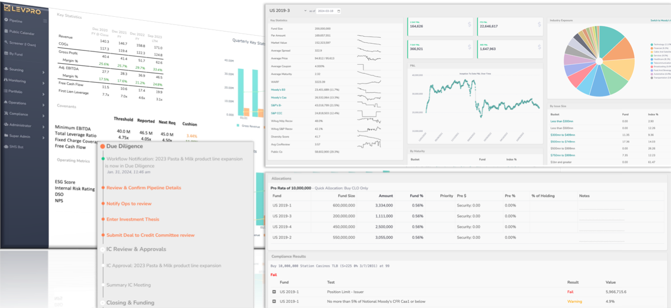 LevPro Dashboard is key to helping you run your leveraged credit business more powerfully.